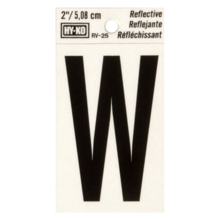 Hy-Ko 2In Reflective Letter W, 10PK B00434